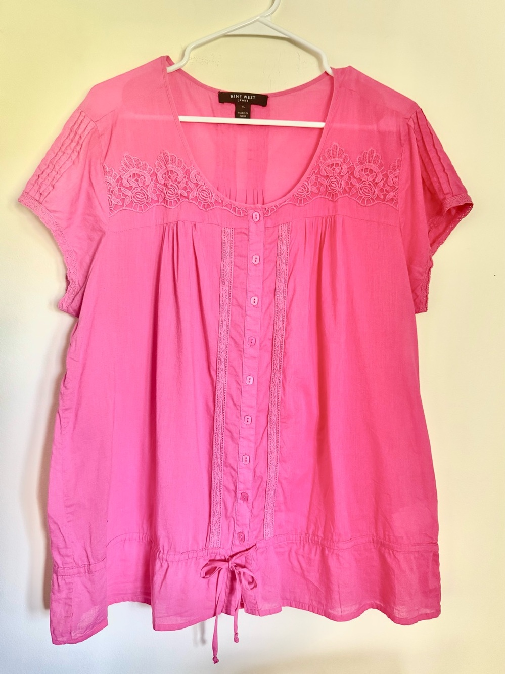 Nine West, Women’s Button Front Blouse, Size XL